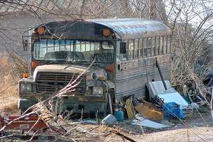 abandoned bus